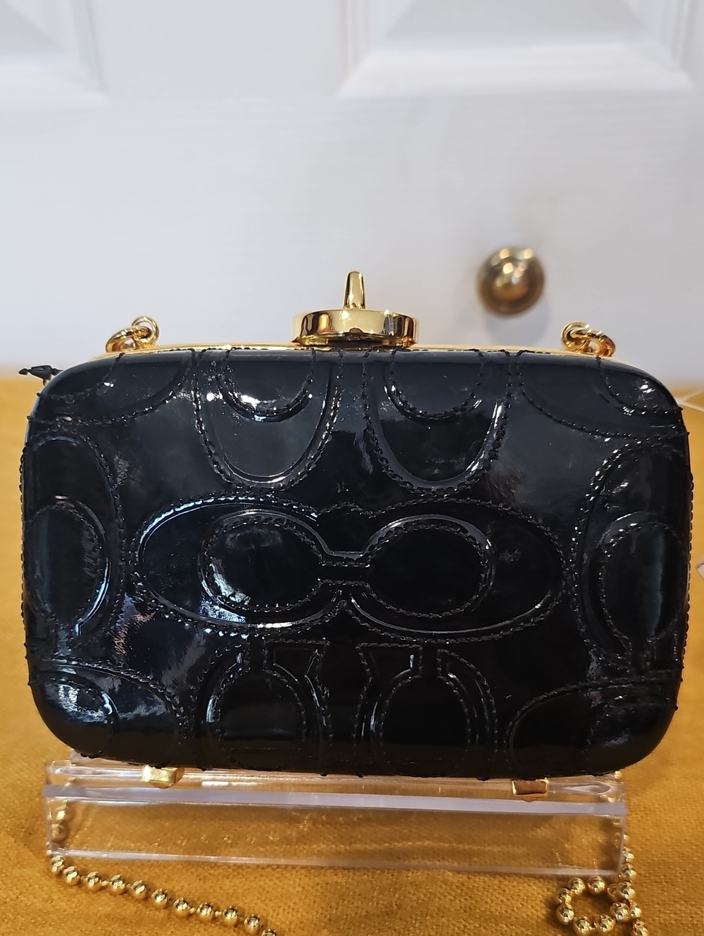 Coach Rare Madison Minaudière Stitch Embossed Turnlock Bag 12198 NWT MSRP $598 - Picture 3 of 12